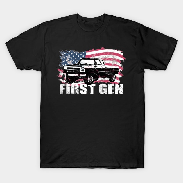 First Gen cummins Dodge ram truck Squarebody First generation Truck Classic American 1st gen Pickup T-Shirt by JayD World